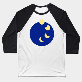 Moonset with Moon Phases Baseball T-Shirt